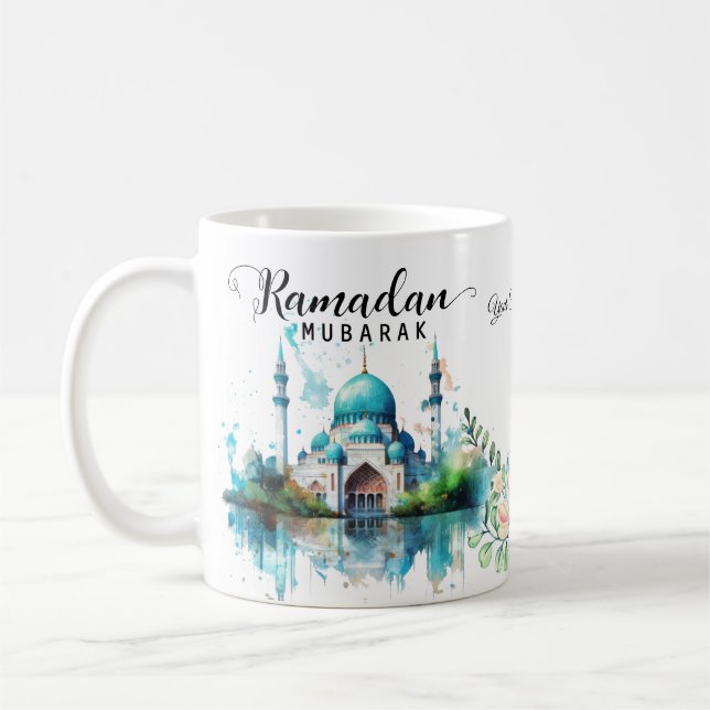 Watercolor mosque Ramadan mubarak Mug Kaffeetasse (Links)