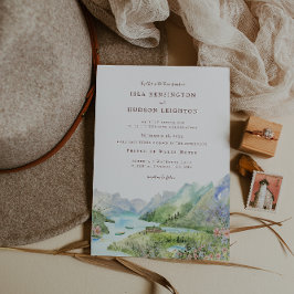 Watercolor Mountain | Waterton Lakes Wedding Einladung