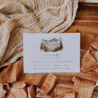 Watercolor Mountain Wedding RSVP Enclosure Card