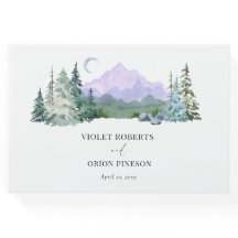 Watercolor Mountains Forest Elegante Hochzeit