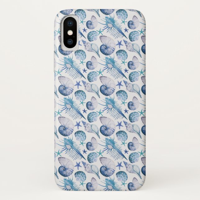 Watercolor-Muscheln Case-Mate iPhone Hülle (Rückseite)