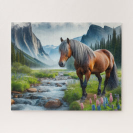 Watercolor Mustang Horse Puzzle
