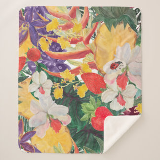 WAtercolor nahtlose tropische Muster mit exotische Sherpadecke