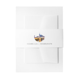 Watercolor Nashville Skyline Wedding  Einladungsbanderole