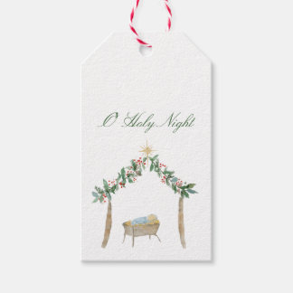Watercolor Nativity Gift Tag Geschenkanhänger