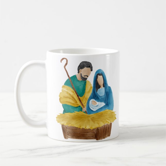 Watercolor Nativity Scene Kaffeetasse (Links)