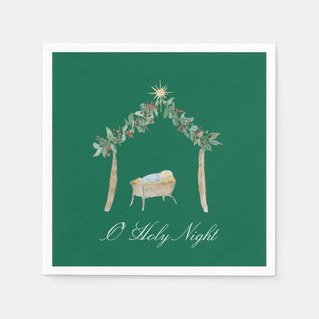 Watercolor Nativity  Serviette (Vorderseite)