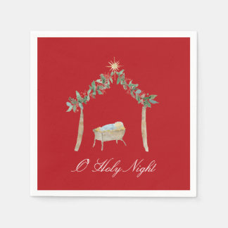 Watercolor Nativity Serviette