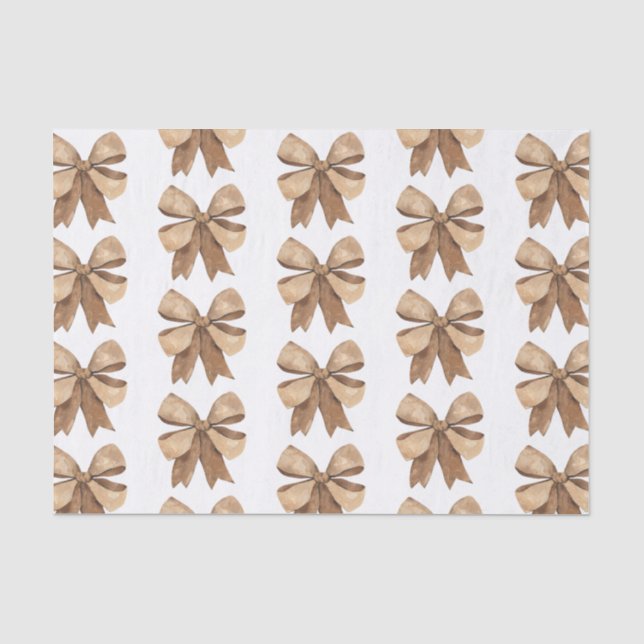 Watercolor Natural Burlap Bow Seidenpapier (Vorderseite)