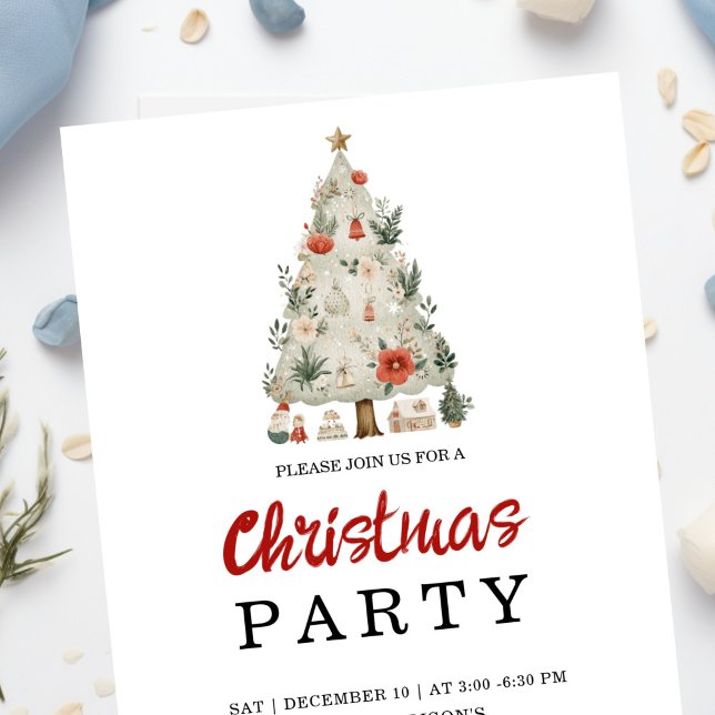 Watercolor Neutral Boho Holiday Party Invitation Einladung (Von Creator hochgeladen)