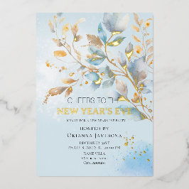 Watercolor New Year's Eve Party Folieneinladung