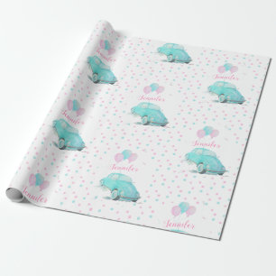 Watercolor Niedlich Car Baby Duschpapier Geschenkpapier