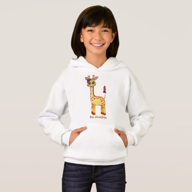 Watercolor-niedliche Baby-Giraffe Hoodie (Vorne ganz)