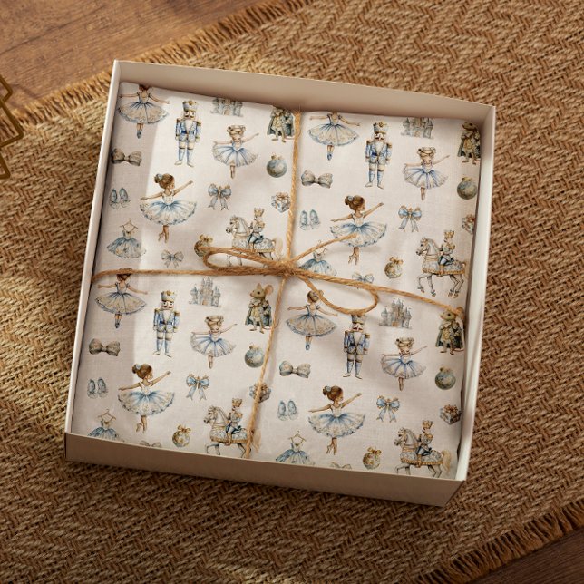 Watercolor Nutcracker Muster Weihnachten Seidenpapier (Von Creator hochgeladen)