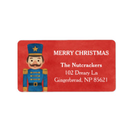 Watercolor Nutcracker Weihnachtsanschrift Adressaufkleber