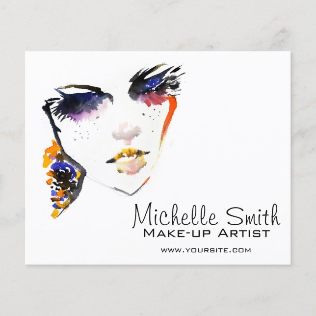 Watercolor-Oberfläche lange Striche Make-up Künstl Flyer (Vorne)