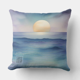 Watercolor Ocean at Twilight Nursery Pillow Kissen