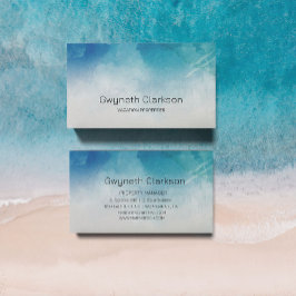Watercolor Ocean Beach Summer Business Card Visitenkarte
