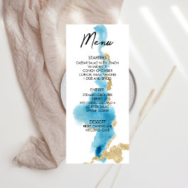 Watercolor Ocean Beach Tropical Island Wedding Menükarte