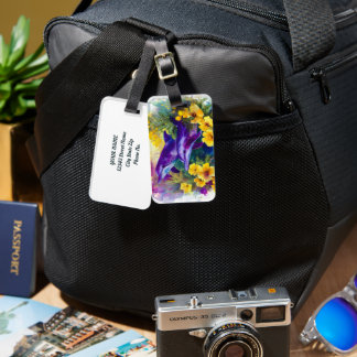 Watercolor Ocean Dolphins Tropical Flowers Gepäckanhänger