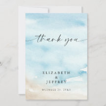Watercolor Ocean Summer Beach Danke Karte