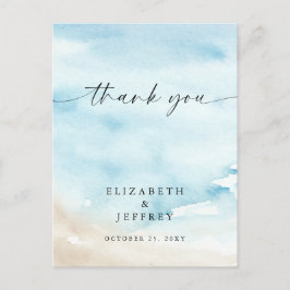 Watercolor Ocean Summer Beach Danke Karte