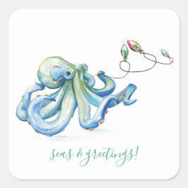 Watercolor Octopus Ocean Envelope Sticker