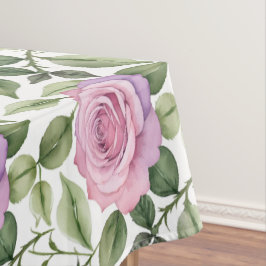 Watercolor Of Pink And Lavender Roses Tischdecke