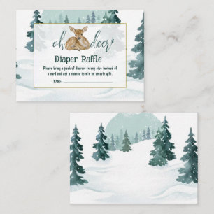Watercolor Oh Deer Winter Wonderland Windel-Raffle Begleitkarte