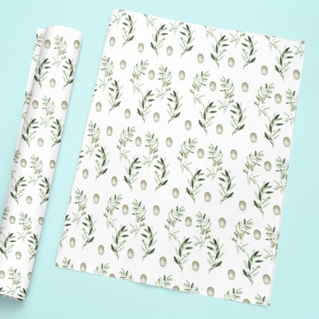 Watercolor Olive Green Geschenkpapier Set (Von Creator hochgeladen)
