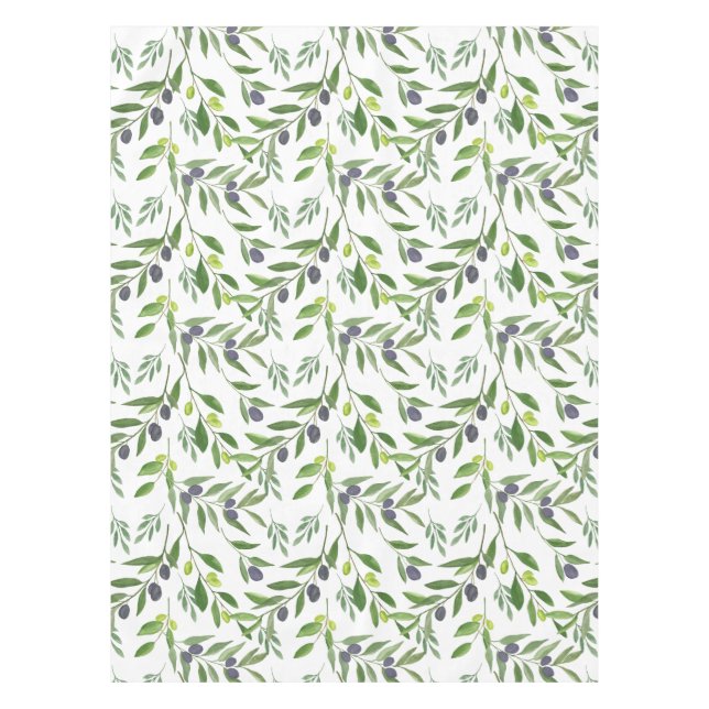 Watercolor Olive Pattern Tischdecke (Vorderseite)