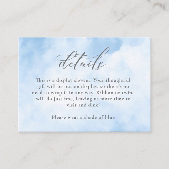 Watercolor On Cloud 9 Shower Details   Begleitkarte (Vorderseite)