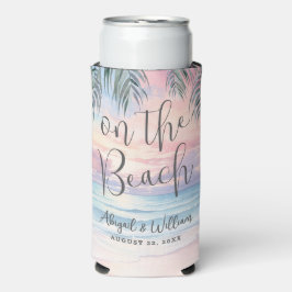 Watercolor On The Beach Wedding Selters Dosenkühler