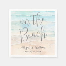 Watercolor On The Beach Wedding Serviette