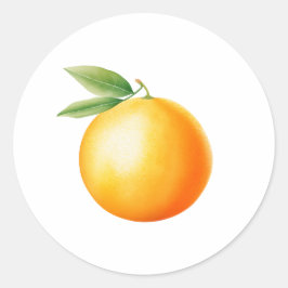 Watercolor Orange Runder Aufkleber