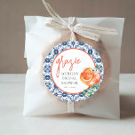 Watercolor Orange Spritz Grazie Favors Runder Aufkleber<br><div class="desc">This elegant design has an Italian Aperol Spritz theme with citrus accents. The front illustration is a watercolor Aperol spritz with orange and herb toppings. It is fun and whimsical,  perfect for elegant cocktail parties and luncheons.</div>