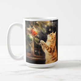 WATERCOLOR ORANGE TABBY KITTEN CHRISTMAS BALLS KAFFEETASSE