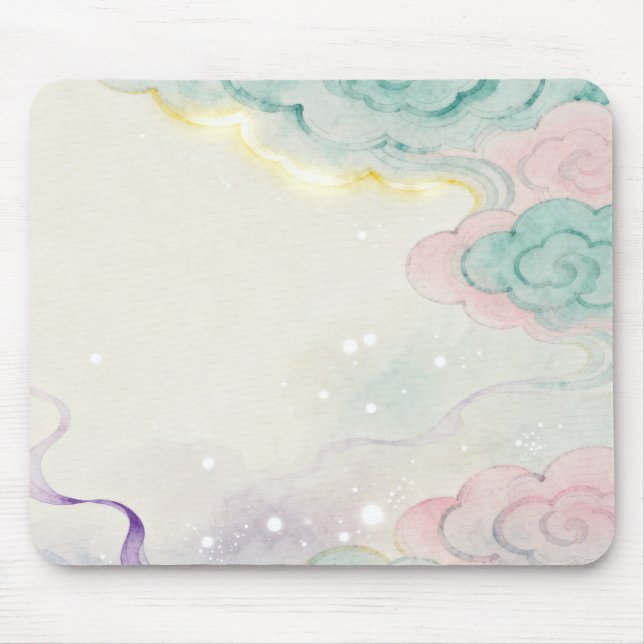 Watercolor Oriental Cloud Fantasy Mousepad (Vorne)