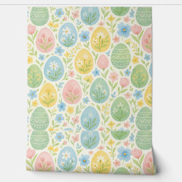 Watercolor-Oster-Ei-Blumen-Peel-and-Stick-Tapete Tapete