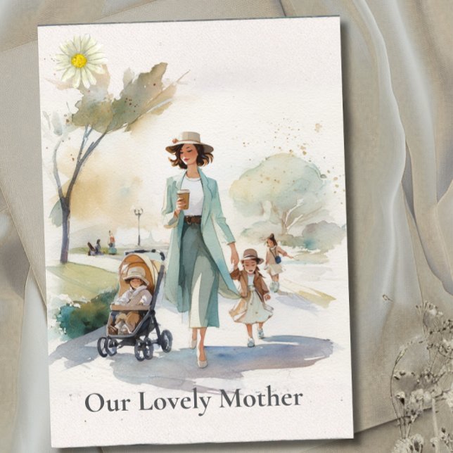 Watercolor Our lovely Mother  - Mother's day card Karte (Von Creator hochgeladen)