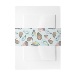 Watercolor Oyster Coastal Seaside Wedding Einladungsbanderole