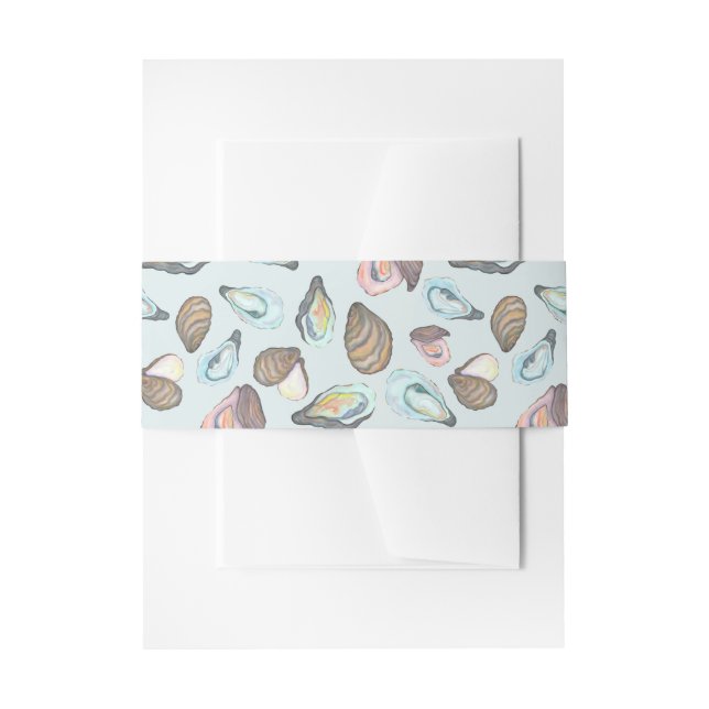 Watercolor Oyster Coastal Seaside Wedding Einladungsbanderole (Vorderseite Beispiel)