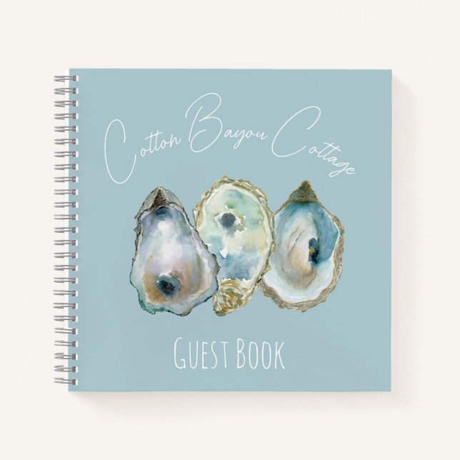 Watercolor Oyster Guest Book Notizbuch (Vorderseite)
