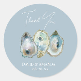 Watercolor Oyster Runder Aufkleber