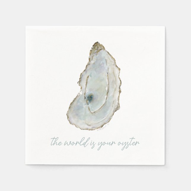 Watercolor Oyster Serviette (Vorderseite)