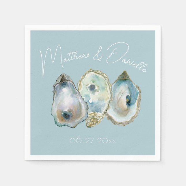 Watercolor Oyster  Serviette (Vorderseite)