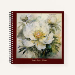 Watercolor Paeonia Officinalis Notebook #1 Notizbuch