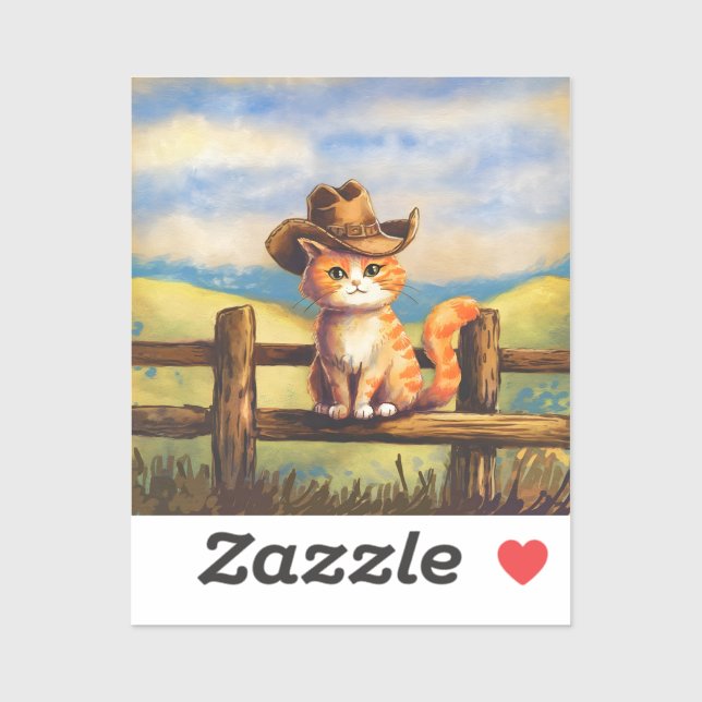 Watercolor Painted Cat Dad Aufkleber (Blatt)