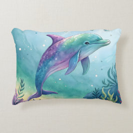 Watercolor painted dolphin dekokissen