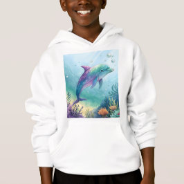 Watercolor painted dolphin hoodie